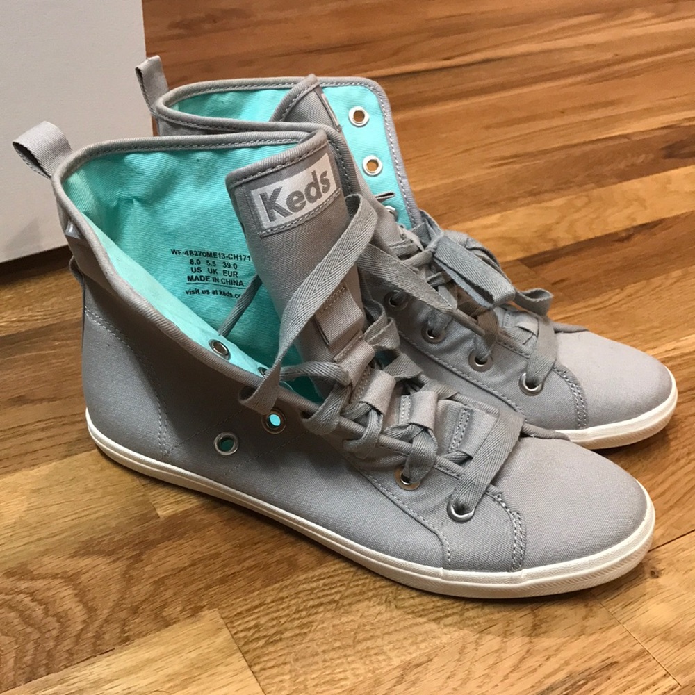 Gray fold over Keds